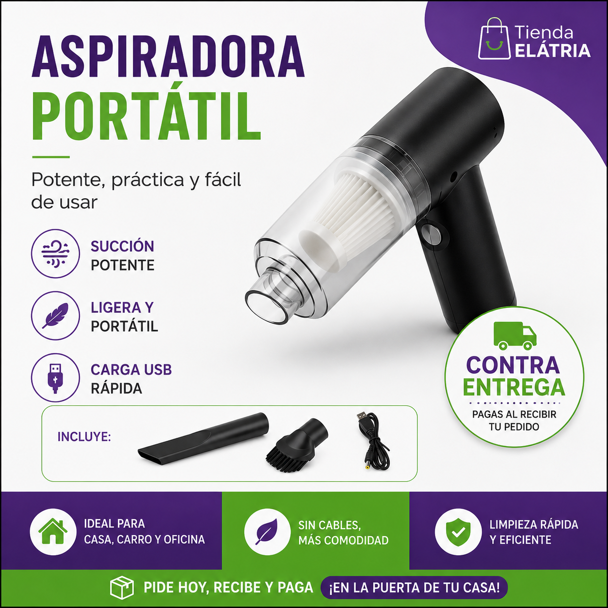 Mini Aspiradora Portatil 3 En 1 Multiu